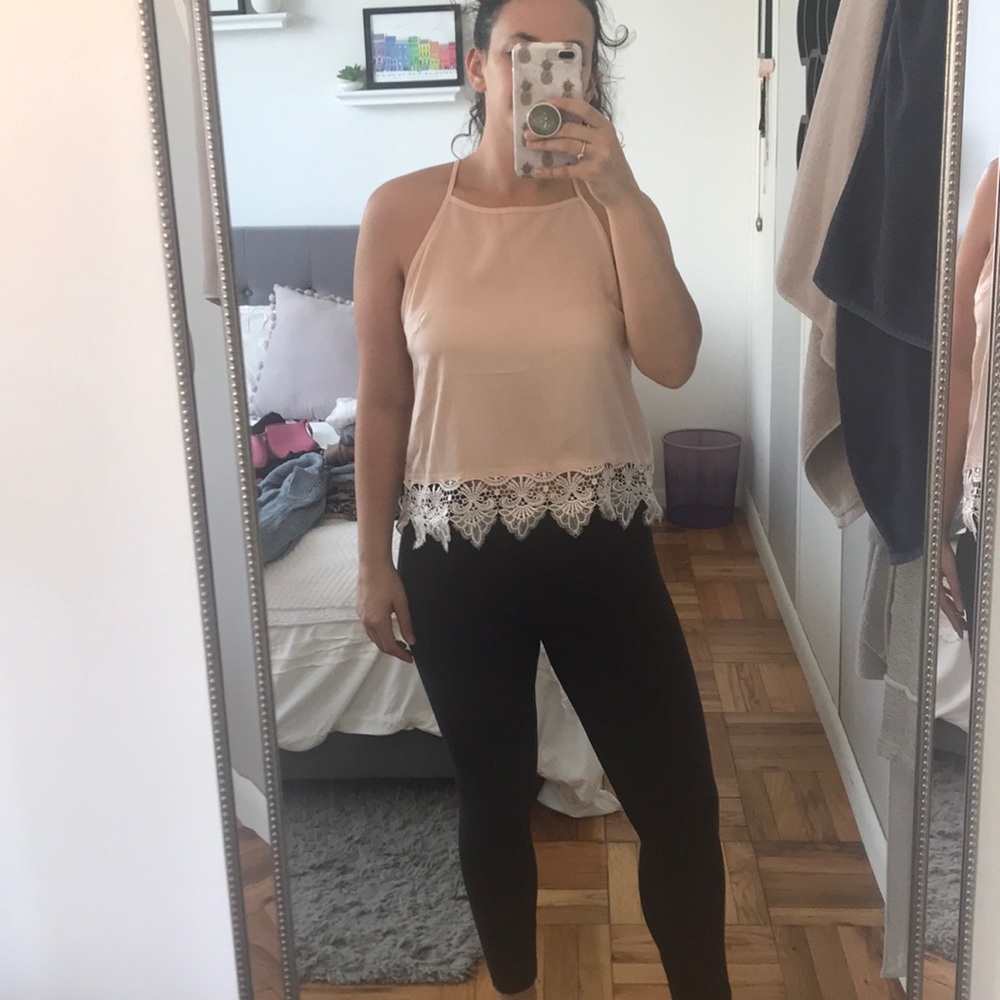 necessary clothing cami w/ lace detail